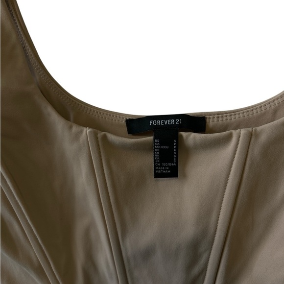 3 For 25 Forever 21 Beige Corset Crop Top - Picture 3 of 3